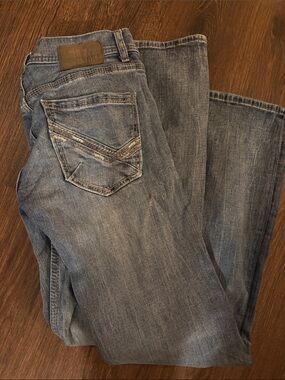 BKE Men's Light Blue Bootcut Jeans